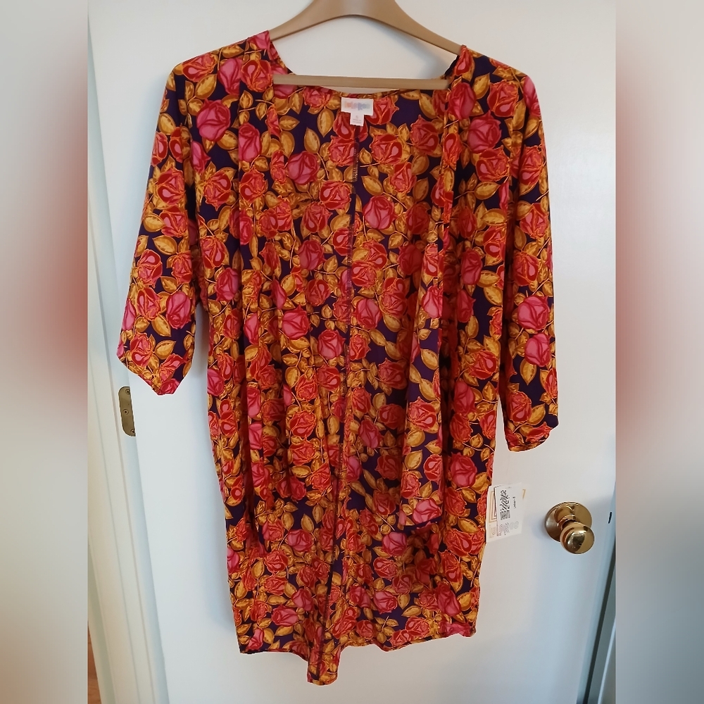 LuLaRoe Lindsay Floral Women's Size S, Sheer Cardigan